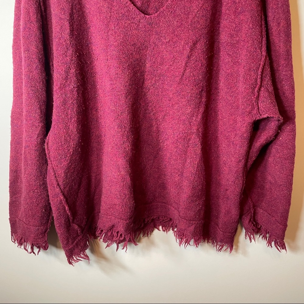 SOLD Free People Irresistible Fringe Burgundy Sweater Size M - Picture 5 of 14